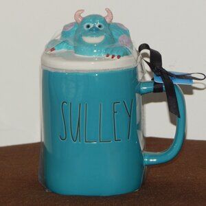 Rae Dunn Disney Pixar Exclusive SULLEY Ceramic Mug w/ Lid Topper Monster NWT